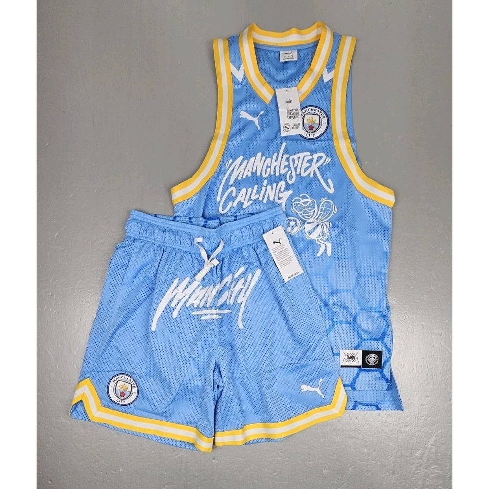 Puma Hoops X Manchester City Basketball Set Mens Small Premier League Soccer NWT